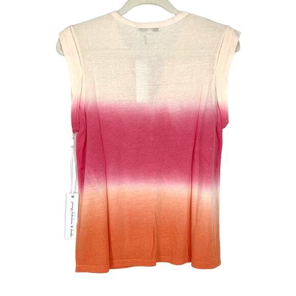 Young Fabulous & Broke Boho Pink Orange White Ombre Top Medium Sleeveless - Picture 2 of 6